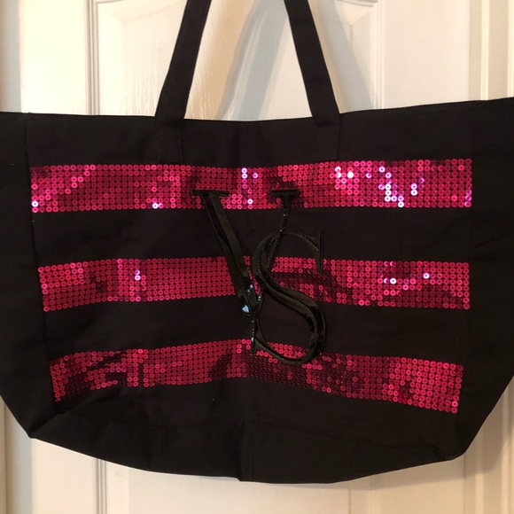 Victoria's Secret Handbags - Victoria’s Secret Black Canvas Weekender Tote